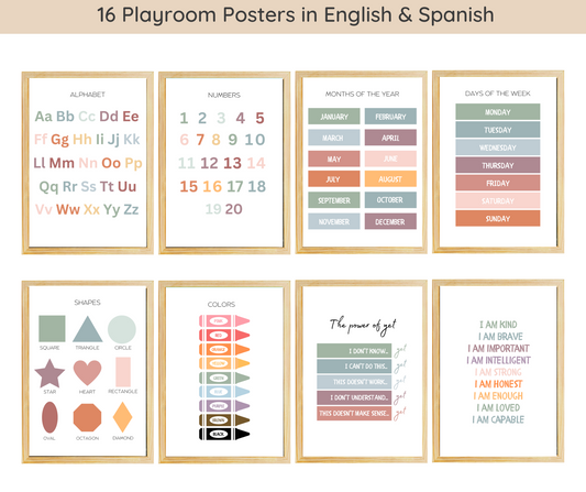 Playroom Posters English & Spanish