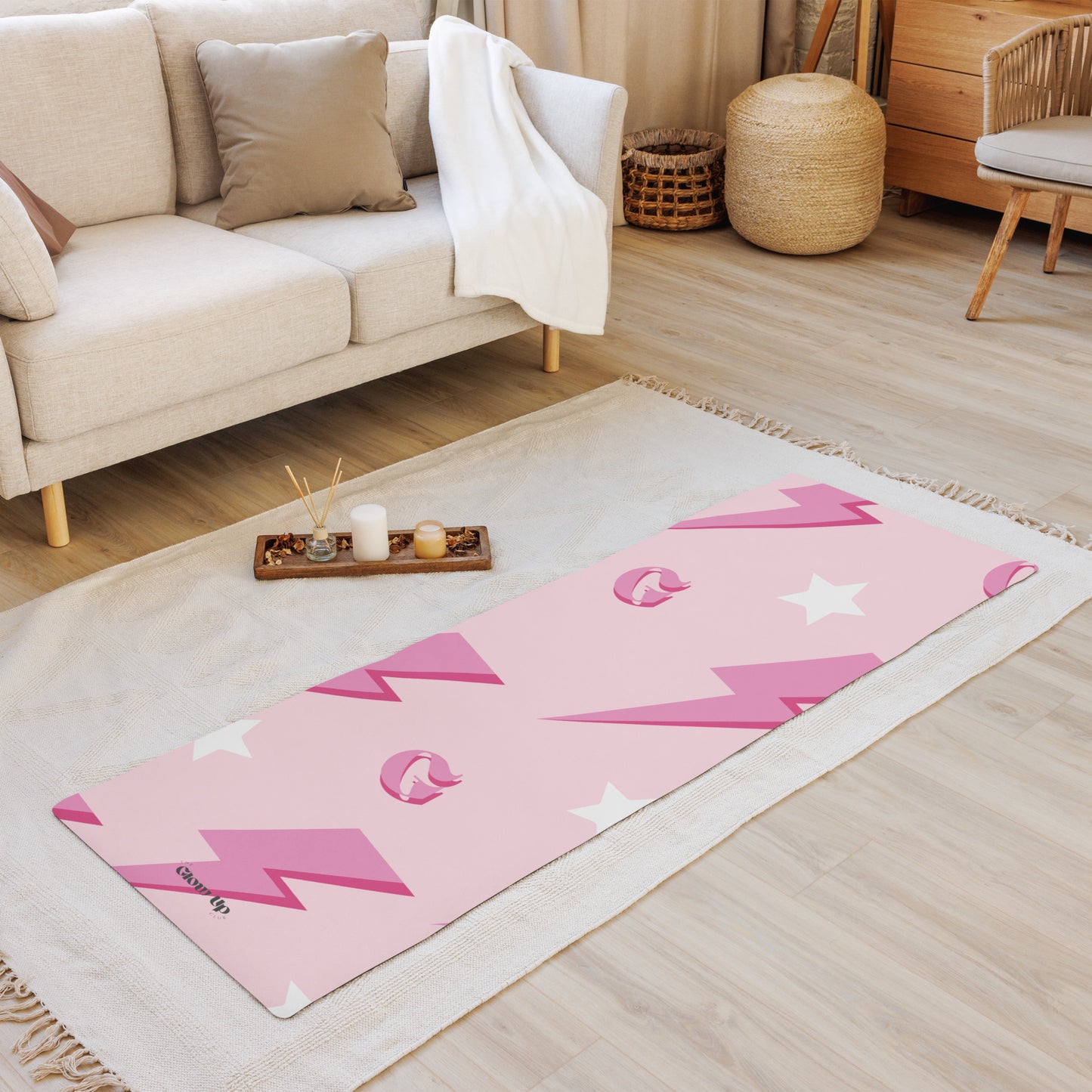 PINK LIGHTNING YOGA MAT